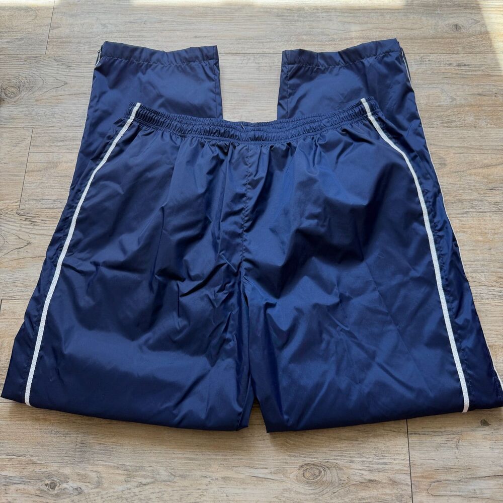 Adidas Y2K Windbreaker Pants Womens XL Navy Track Pants Retro Athletic Gorpcore